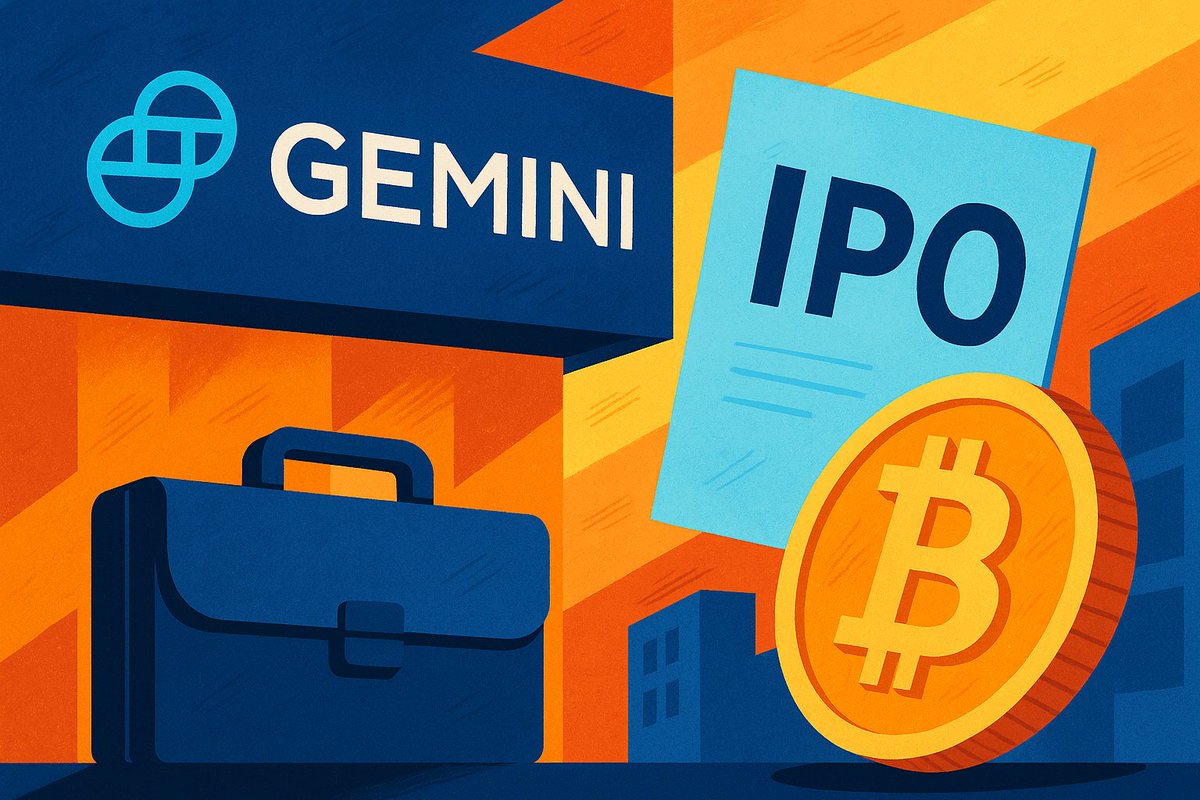 📈 Gemini Files Confidentially for Potential IPO Crypto exchange @Gemini  has quietly submitted a draft IPO registration to the SEC. The  Winklevoss-led firm explores going public as part of a broader strategy