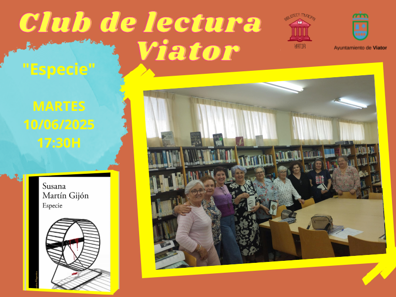 biblioviator's tweet photo. 👏👏 Nuestro Club de Lectura de Viator  volverá a reunirse este martes ‼‼

➡️➡️ Nos vemos mañana martes 10 de junio a las 17:30h para comentar el libro “Especie” de Susana Martín Gijón 📗📘

🤩🤩 Vente a disfrutar con nuestro Club de Lectura 📚📖

@culturaviator
@viatoraldia https://t.co/eZesgmIRzP