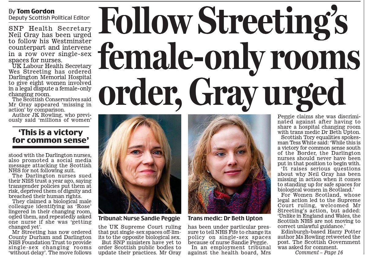 Men don’t belong in female changing rooms.

The SNP and NHS are breaking the law and they shouldn't be allowed to get away with it.