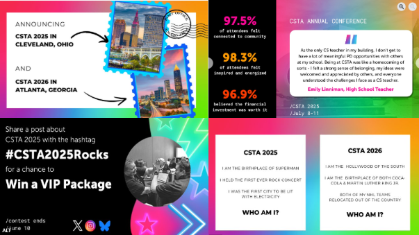 MissUCLA's tweet photo. 📣 I’m volunteering with vision, voice &amp; values at #CSTA2025Rocks!
📅 Friday, July 11 | 11:30 AM–3:00 PM
📍 Workshop B Amplify Educators: The K–12 CS Advocacy Summit  Plan  Propose, &amp; Push 4 Policy that Powers Progress!🧠✍🏽Amplify Advocacy &amp; Uplift Underrepresented Voices #CS4ALL https://t.co/wyjSwM6kFV