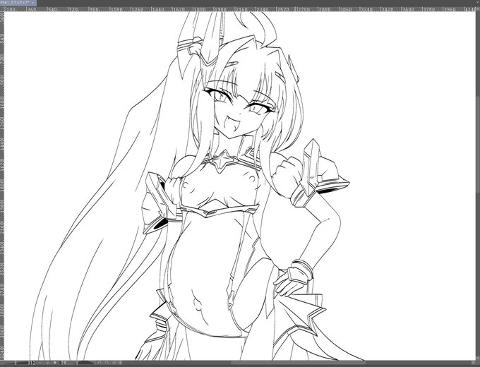 線画のほとんどを省略できたんで、あとは塗るだけですわ。ちと眠くなってきたんで仮眠とります 