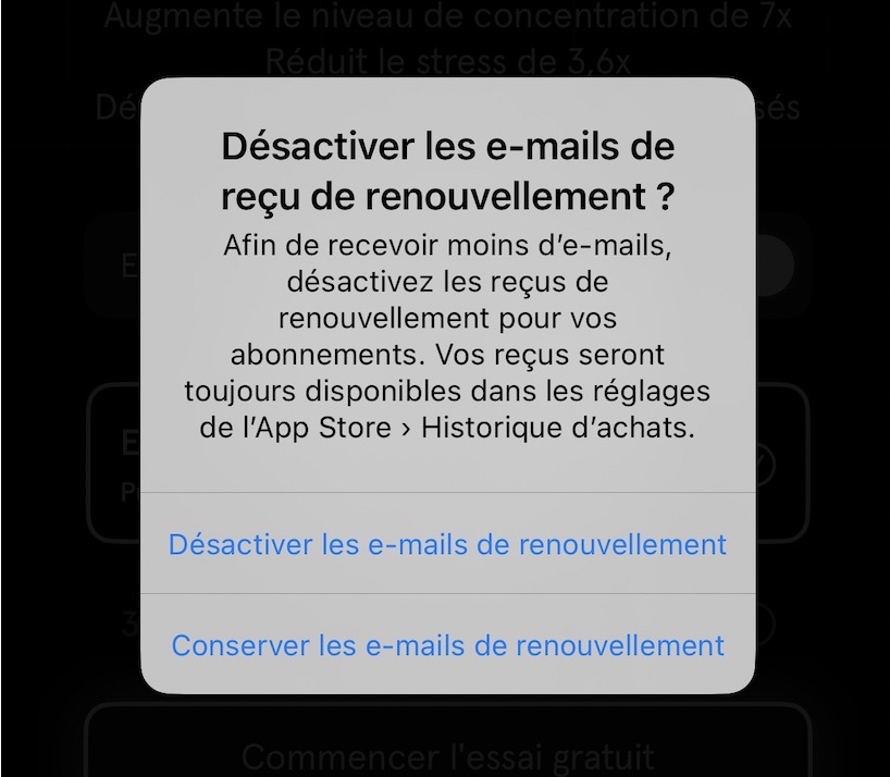 Oh les petits malins : "afin de recevoir moins d'e-mails" oui oui.
