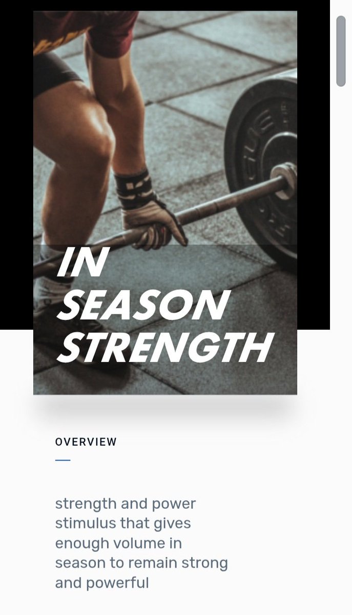 tr.ee/RbvCHm6fFi 
💪 stay strong stay fast even inseason 
👨‍🎓 train smart not hard 4 weeks to peak inseason performance 
🏋‍♀️ 2 lifts per week to fit your schedule 
🤕 prevent inseason burn out or injury 
Click the link to get started today