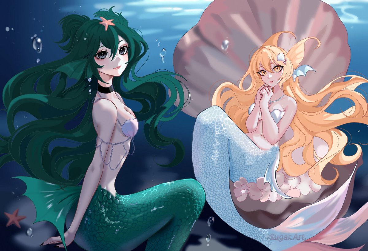 these mermaids are waiting for your support! my social networks in profile Sugarmirai x Chigucci we are wives so happy pride month everyone
#PrideMonth #art #Vtuber