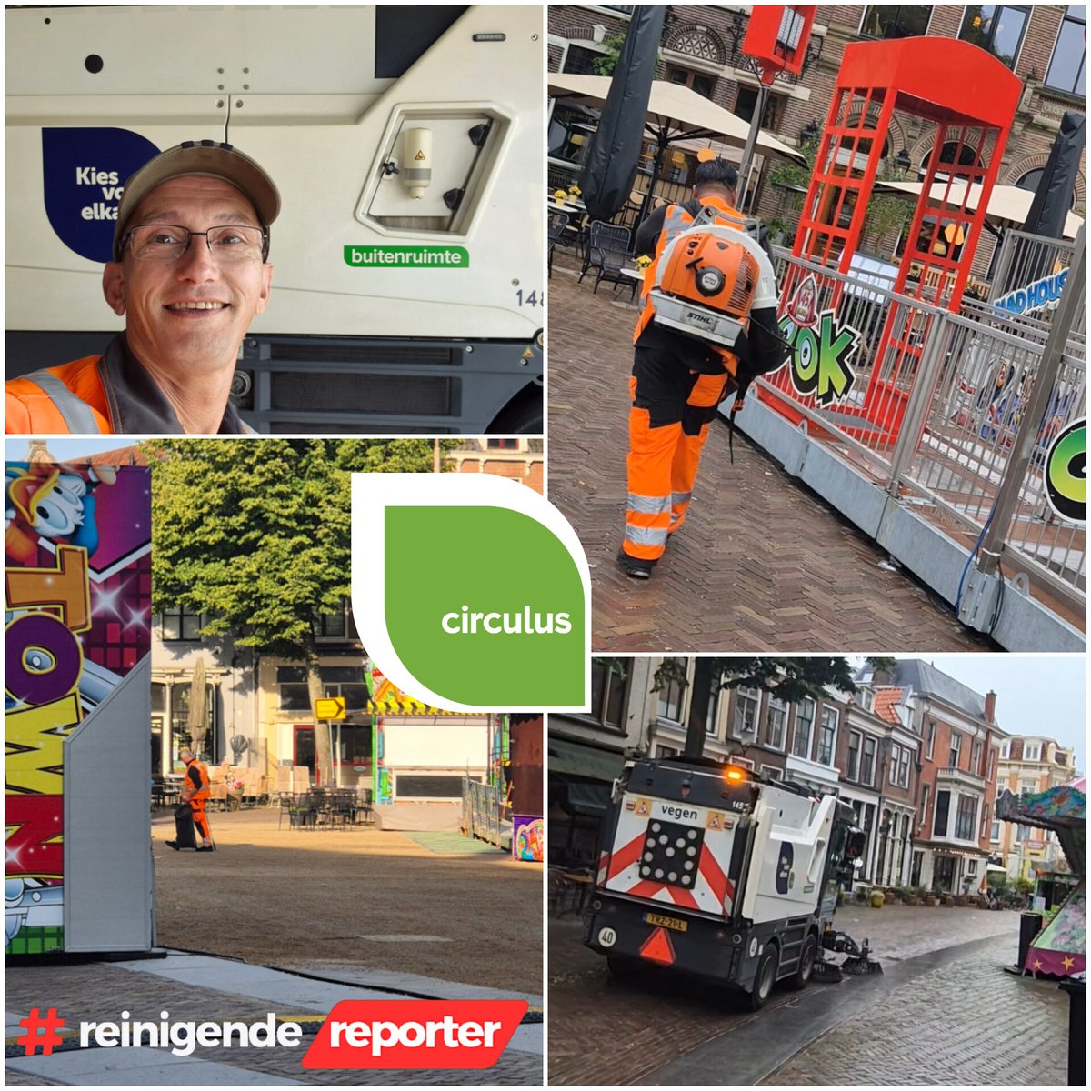 WillemsJeffrey's tweet photo. Ook deze ochtend hebben we hard gewerkt om het centrum van #Deventer op te ruimen. De magie van de kermis maakt nu even plaats voor een opgeruimd plein! πͺ
Dank aan mijn collegaβs welke vandaag hebben meegeholpen! #Afvalhelden
#ReinigendeReporer #Buitenruimte #Circulus https://t.co/KhVOVQshU0