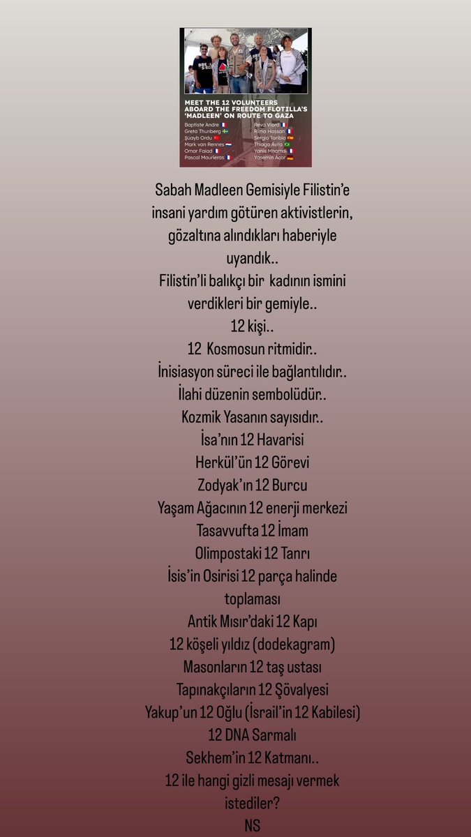 “12” ile hangi gizli mesajı vermek istediler? 👇🏻 #Madleen