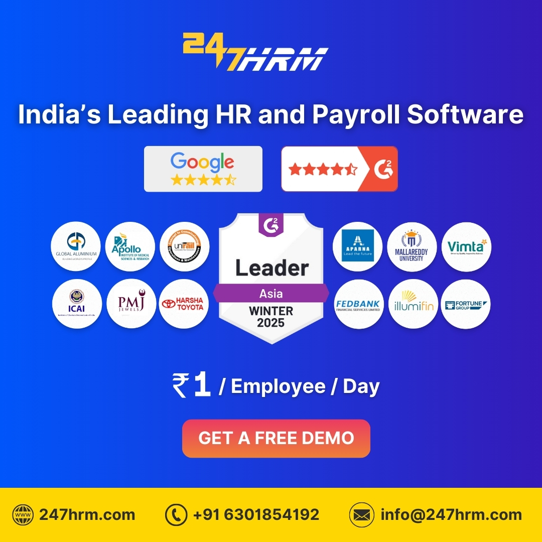 247HRMS's tweet photo. We are proud to be a G2 Leader in Asia for Winter 2025!

247HRM, India's leading HR &amp; payroll software, is making HR management easier and more affordable than ever. Get comprehensive HRMS features for just ₹1/employee/day!

#G2Award #HR #Payroll #HRTech #HRSoftware #HRMS https://t.co/Klm0vDdIwB