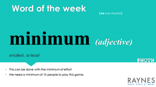 This week's Word of the Week is...

#WOTW #RaynesParkHighSchool #RPHS