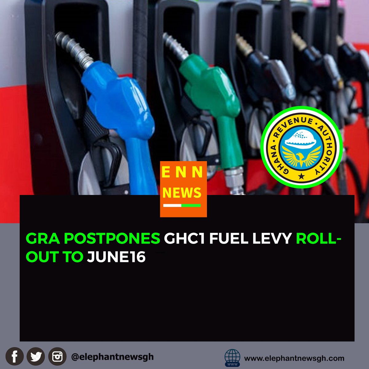 elephantnewsgh's tweet photo. 🚨ENNGH BREAKING:
GRA postpones GHC1 fuel levy rollout to June 16 after backlash from Oil Marketing Companies.
The levy, meant to repay energy sector debt, was rejected by COMAC over its timing & impact on consumers.
#ENNGH #FuelLevy #GRA #BECE https://t.co/gQ8G37eygr