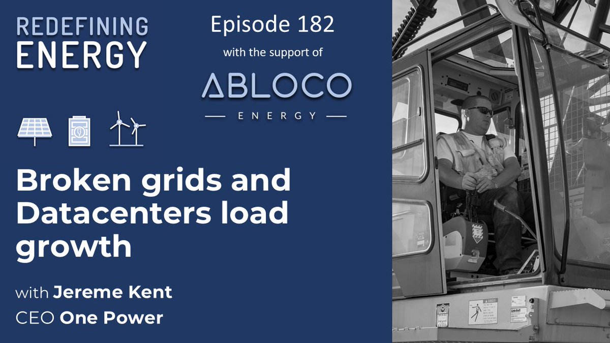 Redef_Energy's tweet image. 🎙️Ep182. Broken grids and Datacenters load growth
#applepodcast podcasts.apple.com/gb/podcast/red…
#spotify open.spotify.com/show/4FDIRo16s…
@gerardreid14 and @MegaWattXinfo bring in Jereme Kent @windenergyCEO CEO @onepowerco to discuss transformers and load growth