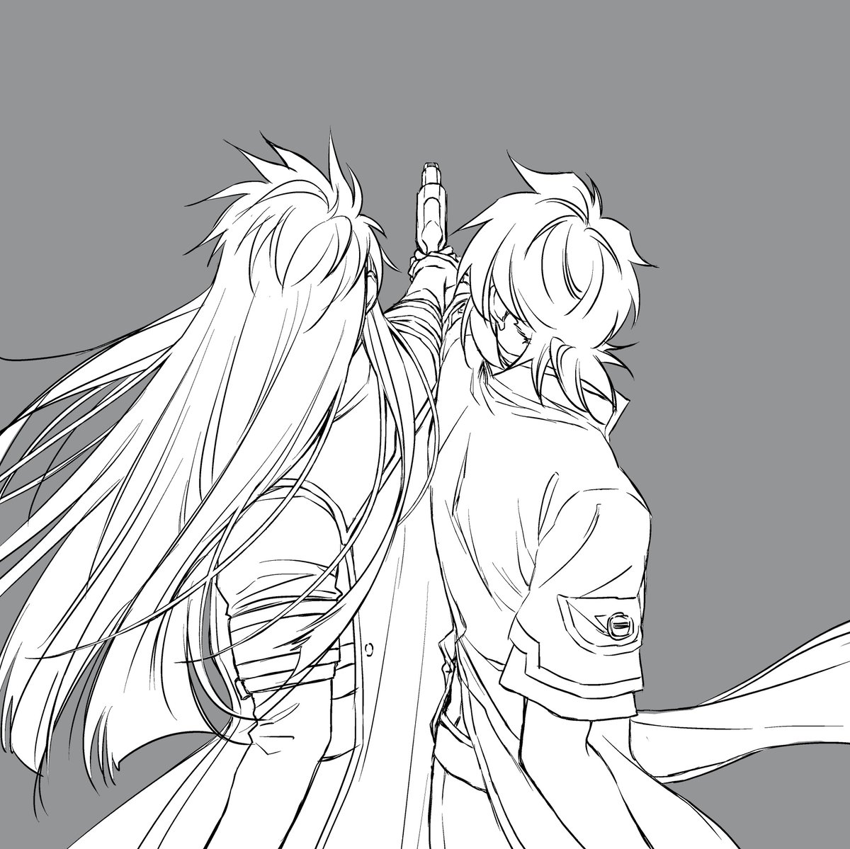 yagu_gochamaze's tweet photo. ルークの日に何も用意できなかったので、今描いてる雰囲気漫画？の線画だけ…ﾚﾑの塔しんどいけど好きだ… https://t.co/gFAqf6rsqp