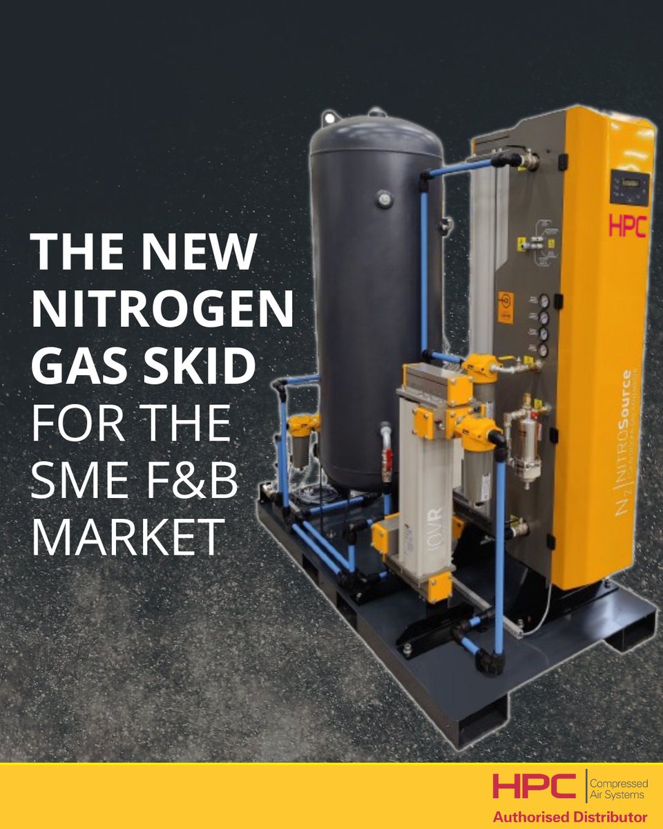 Stayfresh with the HPC Nitrogen Generator skid, now available from Factair. This unit is ideal for the food and beverage companies looking to save cost and generate nitrogen on site.
