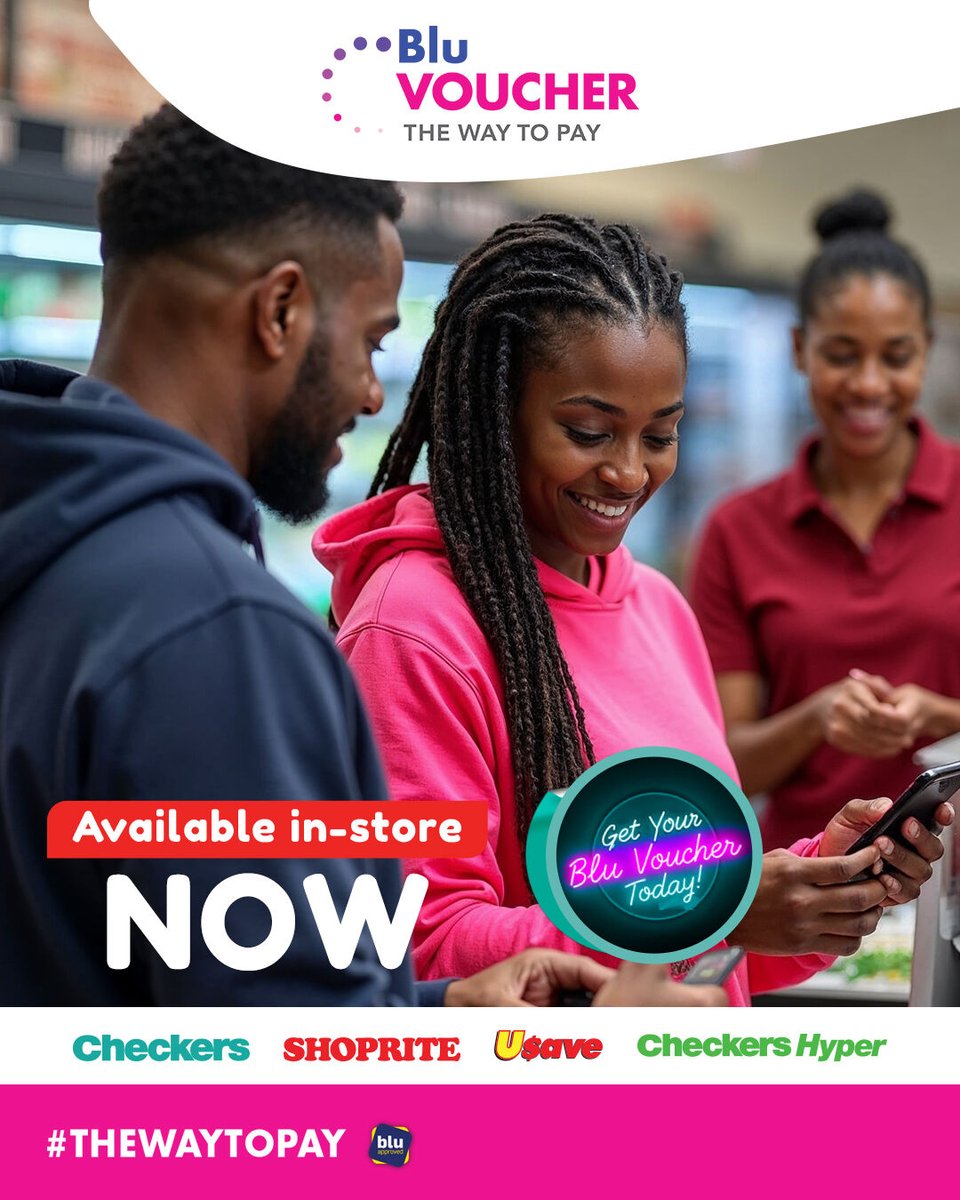 Stand a Chance to Win a R500 Blu Voucher!

In celebration with Shoprite, Checkers, Checkers Hyper and U-Save, we're giving away a R500 Blu Voucher to one lucky winner!

Simply purchase a Blu Voucher at any participating store, share this post, and
comment below with your voucher