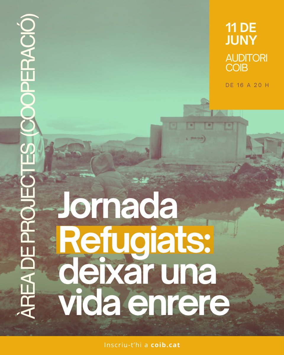 📅 11 de juny - 16 h - seu del COIB

El #COIB organitza la jornada "Refugiats: deixar una vida enrere" per reflexionar, escoltar i actuar davant la realitat de les persones refugiades.

Una jornada per visibilitzar, escoltar i actuar davant la realitat de les persones refugiades