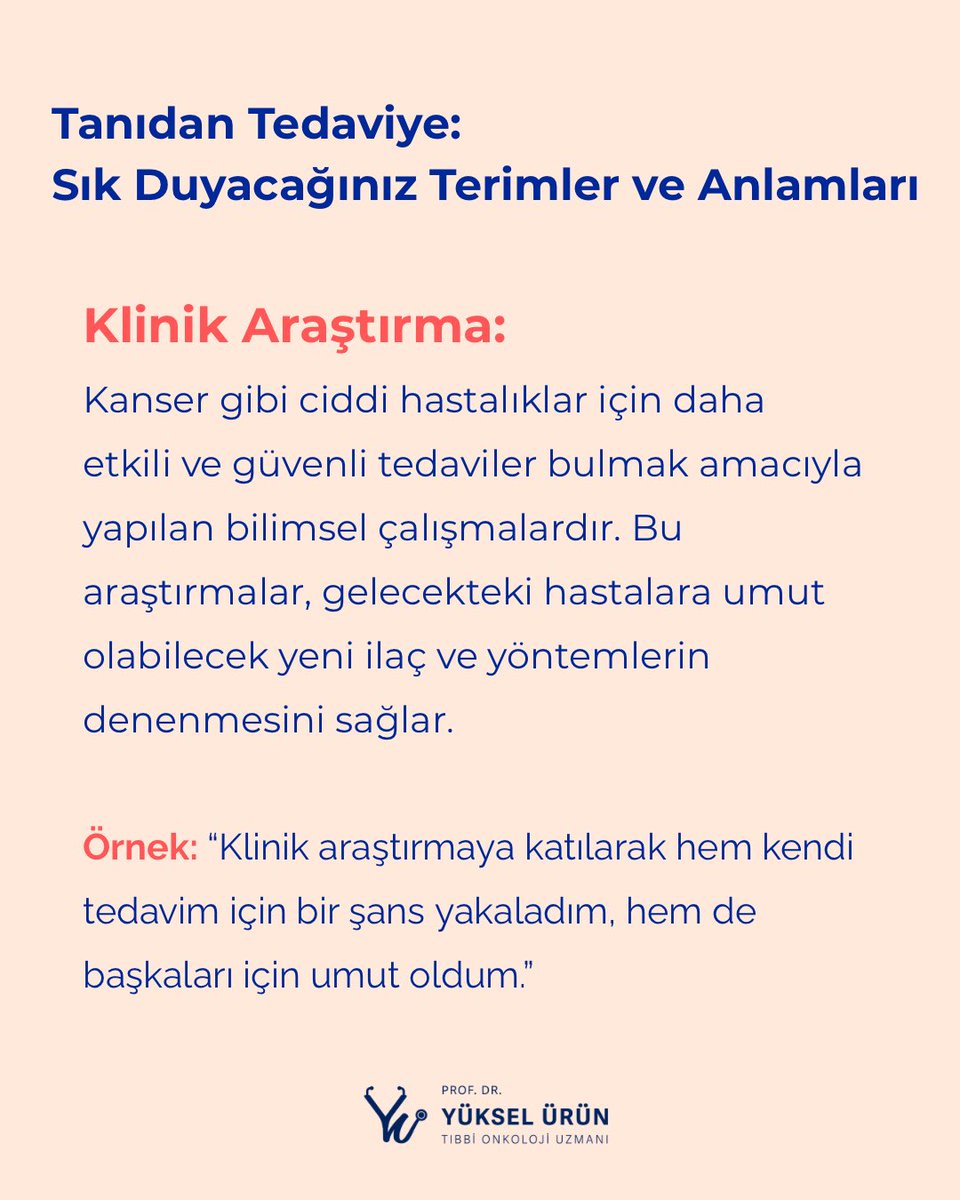 🔬 Klinik Araştırma Nedir?
Kanser gibi ciddi hastalıklar için daha etkili, daha güvenli tedaviler geliştirmek amacıyla yürütülen bilimsel çalışmalardır.

Her klinik araştırma; hem bugünün hastalarına yeni bir tedavi seçeneği sunar,
hem de gelecekte binlerce hayatın değişmesine