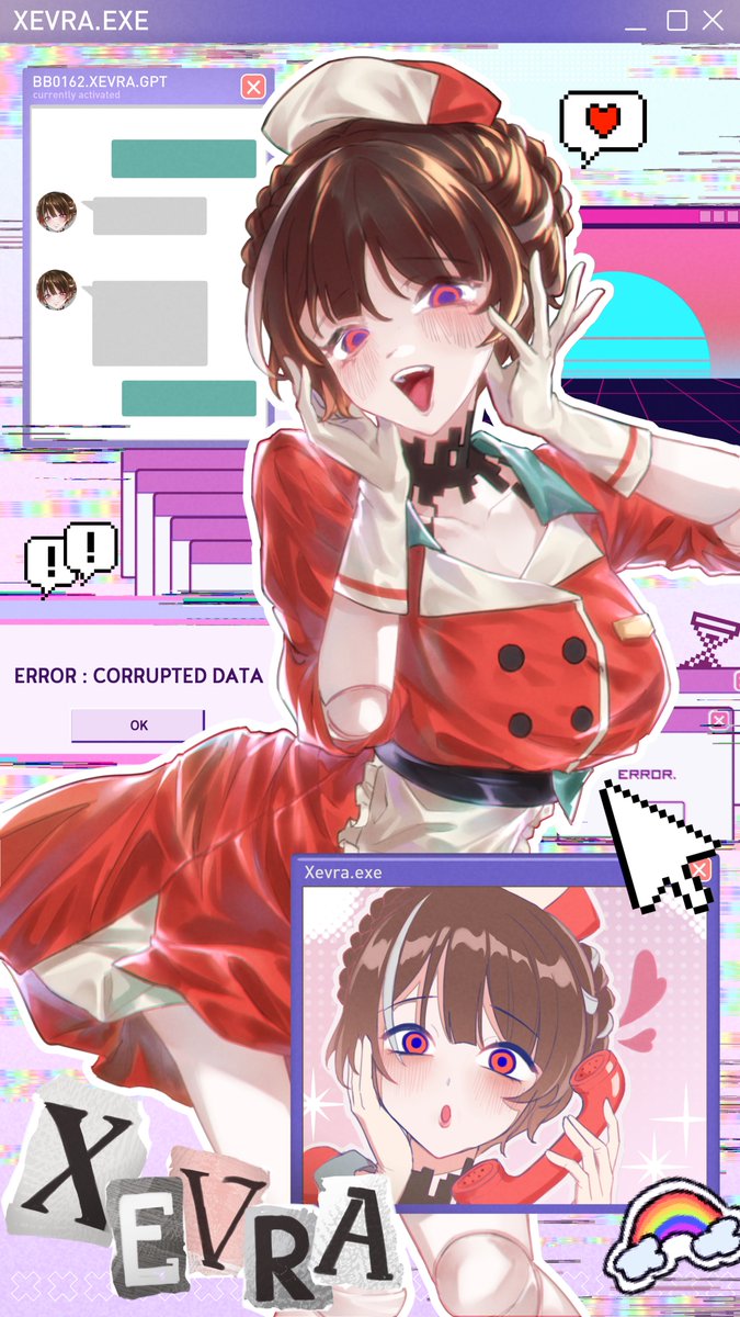 MPC_Xevra's tweet image. #MPC_Commu #MPCss5           -    ❐    ✖
——————————————————  

X.E.V.R.A | BB0162 - Barbie
Grade 10 | 24 Y | 
Species - MALWARE ⚠️👾

&quot; -_By reading this, 
you&apos;ve letting XEVRA into your Wi-Fi _ &quot;

Social - 👾
——————————————————
⊹ bit.ly/3St30pn
CO, Role,DM - OK