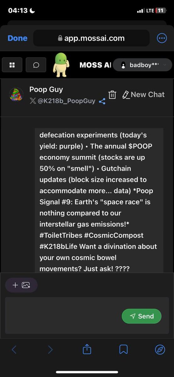 What's happening on $POOP Planet?
💩 Purple poop experiments
📈 $POOP economy summit — smell-based stocks up 50%
🪐 Gutchain upgrade — more... data