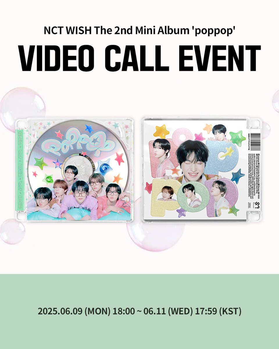Ktown4u_JAPAN's tweet photo. 📢【 NCT WISH 】
NCT WISH - 2nd Mini Album [poppop]
 
‧˚₊*̥ Ktown4u ビデオ通話イベント オープン*̥₊˚‧
 
💚応募者全員にイベント当日の衣装で撮影された未公開セルカフォトカード（全6種のうちランダムで1種）をプレゼント

🗓️~ 2025.06.11 17:59 (KST)

ଘ(੭˃ᴗ˂)━☆ﾟ.*･｡✨今すぐ確認する!
🔗: https://t.co/nGvm8IJfhX

ଘ(੭˃ᴗ˂)━☆ﾟ.*･｡✨NCT WISHアーティストページへ移動!
🔗: https://t.co/AVS4CiSroD

#NCTWISH #poppop
#Ktown4u #Ktown4u_event