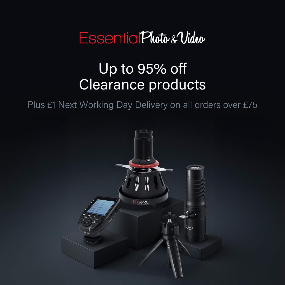 Save BIG in our Clearance range with up to 95% OFF! 💥 
essentialphoto.co.uk/collections/cl…
Plus, get £1 Next UK Working Day Delivery on orders of £75 or more! 🚚
T&amp;Cs apply. Clearance items only. Delivery applies to UK Mainland Working Days only. Ends 11:59pm GMT 15.06.25