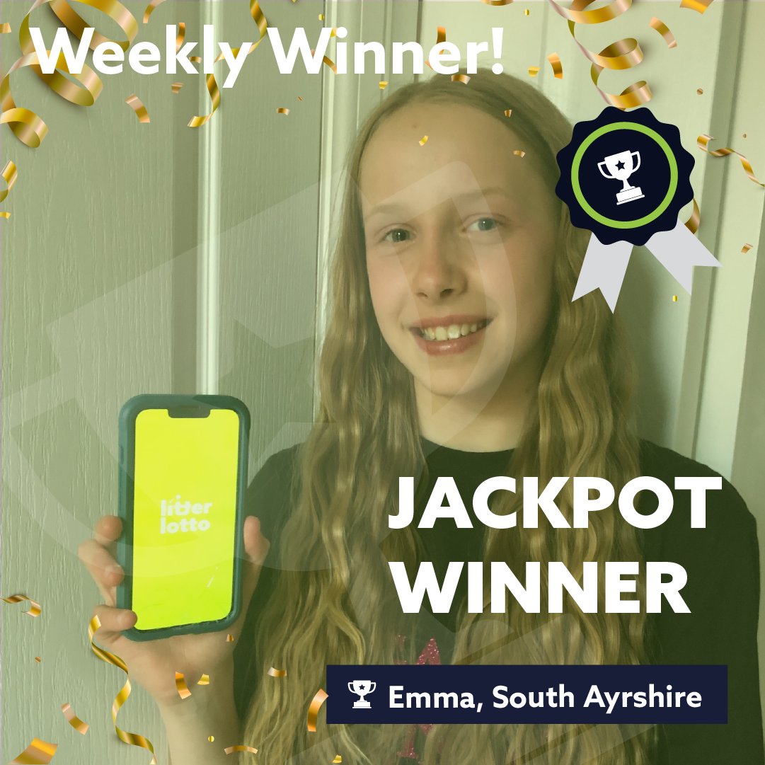 🥳 This week’s LitterLotto jackpot winner is… Emma from South Ayrshire!
She first heard about us in a school assembly and now she’s putting her prize money towards an exciting school trip abroad.
Give her a virtual high five 🙌