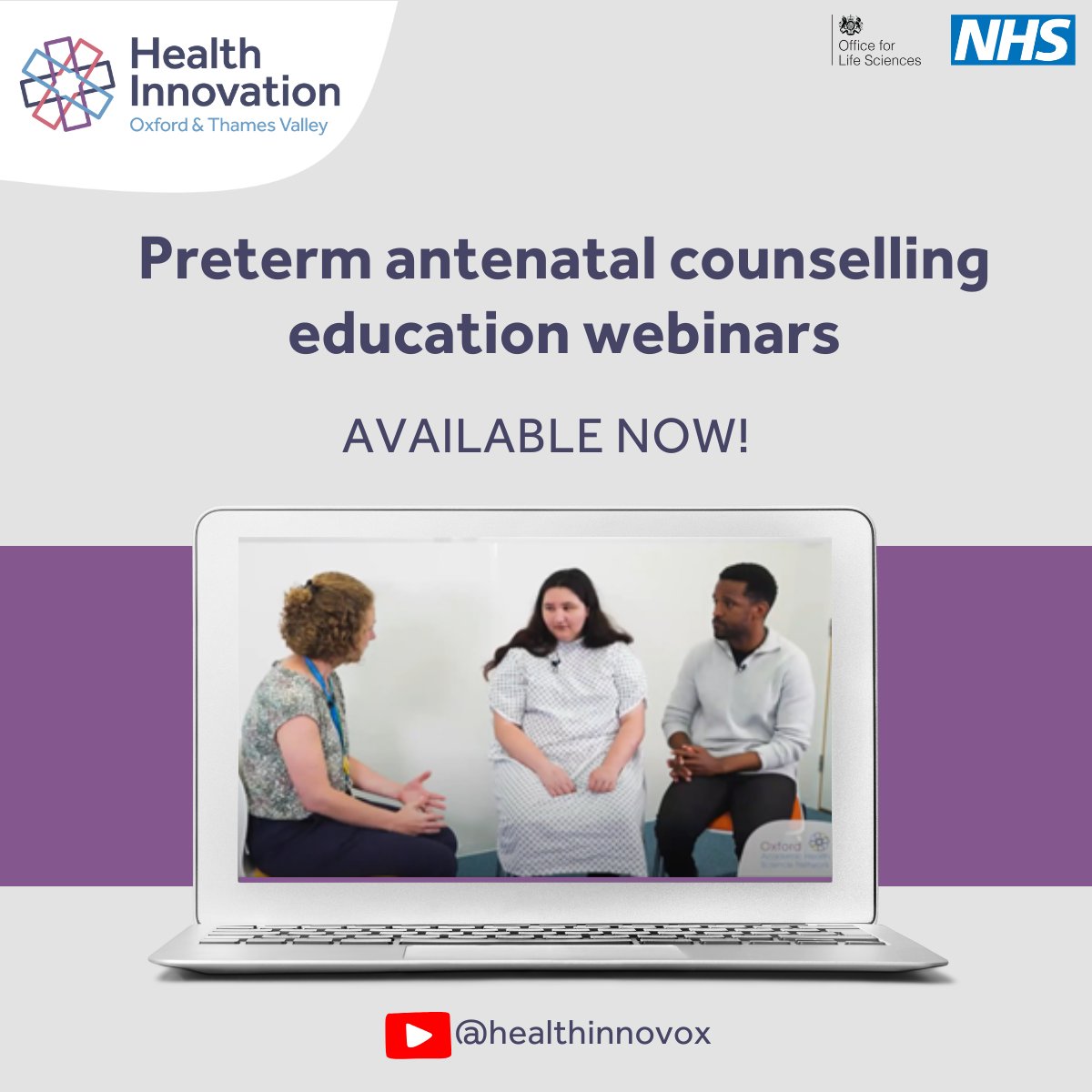 Recordings are now available of our webinars with <a href="/OUHospitals/">OUH</a> to help healthcare professionals provide better counselling support to parents facing up to the challenge of their babies being born too soon.

Read more: healthinnovationoxford.org/news-and-event…