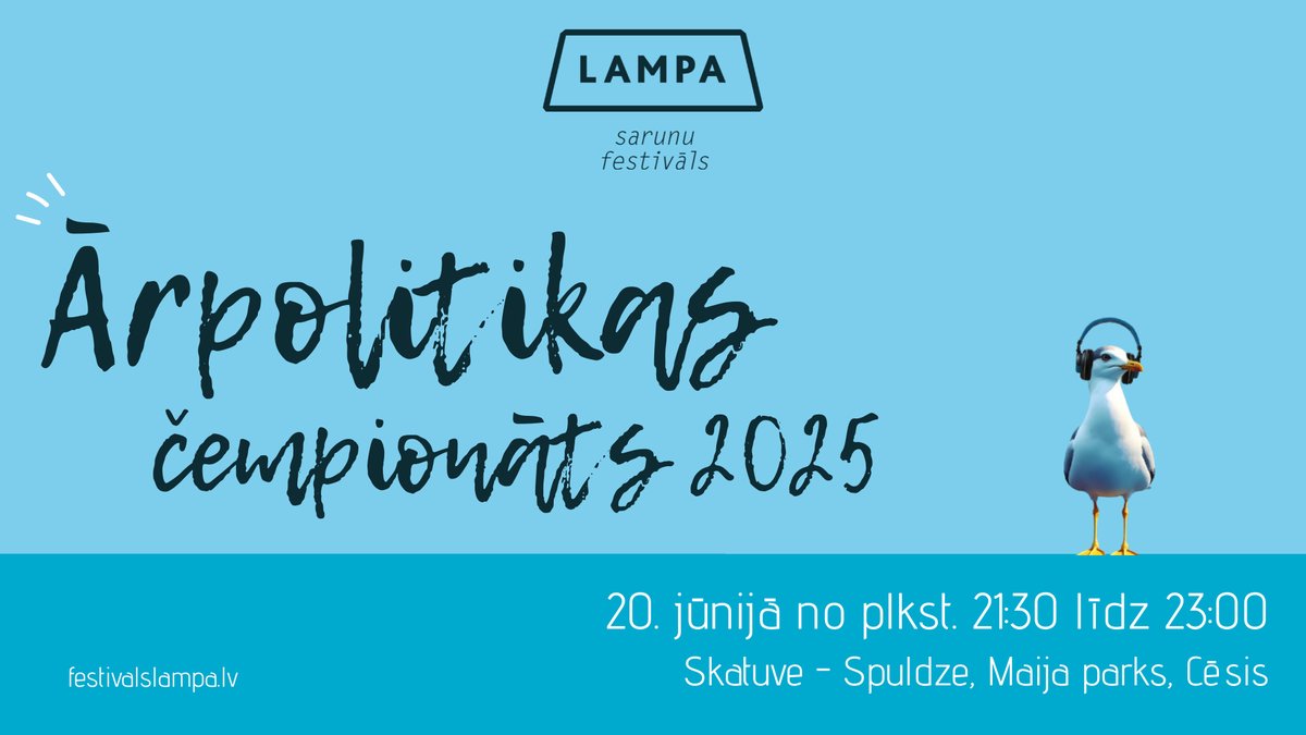 Ārpolitika (@liia_lv) on Twitter photo 🔆 Šī gada <a href="/FestivalsLAMPA/">Sarunu festivāls LAMPA</a> 20. jūnijā no plkst. 21.30 līdz 23.00, uz skatuves SPULDZE ar jaunu enerģiju atgriežas viens no gaidītākajiem pasākumiem - LĀI rīkotais “Ārpolitikas čempionāts 2025”. 🏆
🤝 Šoreiz ar spēkiem mērosies jaunie un jau pieredzējušie diplomāti, kas ilgus 🔆 Šī gada <a href="/FestivalsLAMPA/">Sarunu festivāls LAMPA</a> 20. jūnijā no plkst. 21.30 līdz 23.00, uz skatuves SPULDZE ar jaunu enerģiju atgriežas viens no gaidītākajiem pasākumiem - LĀI rīkotais “Ārpolitikas čempionāts 2025”. 🏆
🤝 Šoreiz ar spēkiem mērosies jaunie un jau pieredzējušie diplomāti, kas ilgus