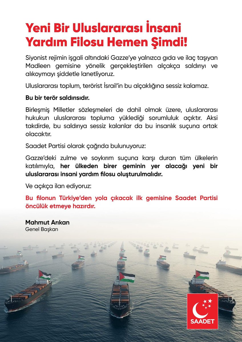 Yeni Bir Uluslararası İnsani Yardım Filosu Hemen Şimdi!