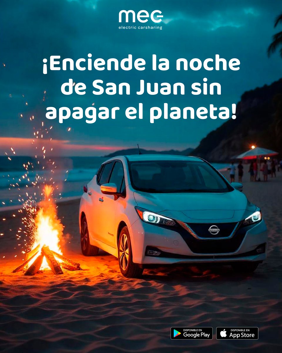 Haz que tu noche brille sin la necesidad de contaminar ✨

🌙 Este San Juan, ¡muévete con #MEC para que tu celebración sea 100% eléctrica y con 0% emisiones!

#MovilidadSostenible #CarsharingEléctrico #SanJuan #Carharing #Renting #Car #Nissan #ElectricCar #Eco #EcoMobility