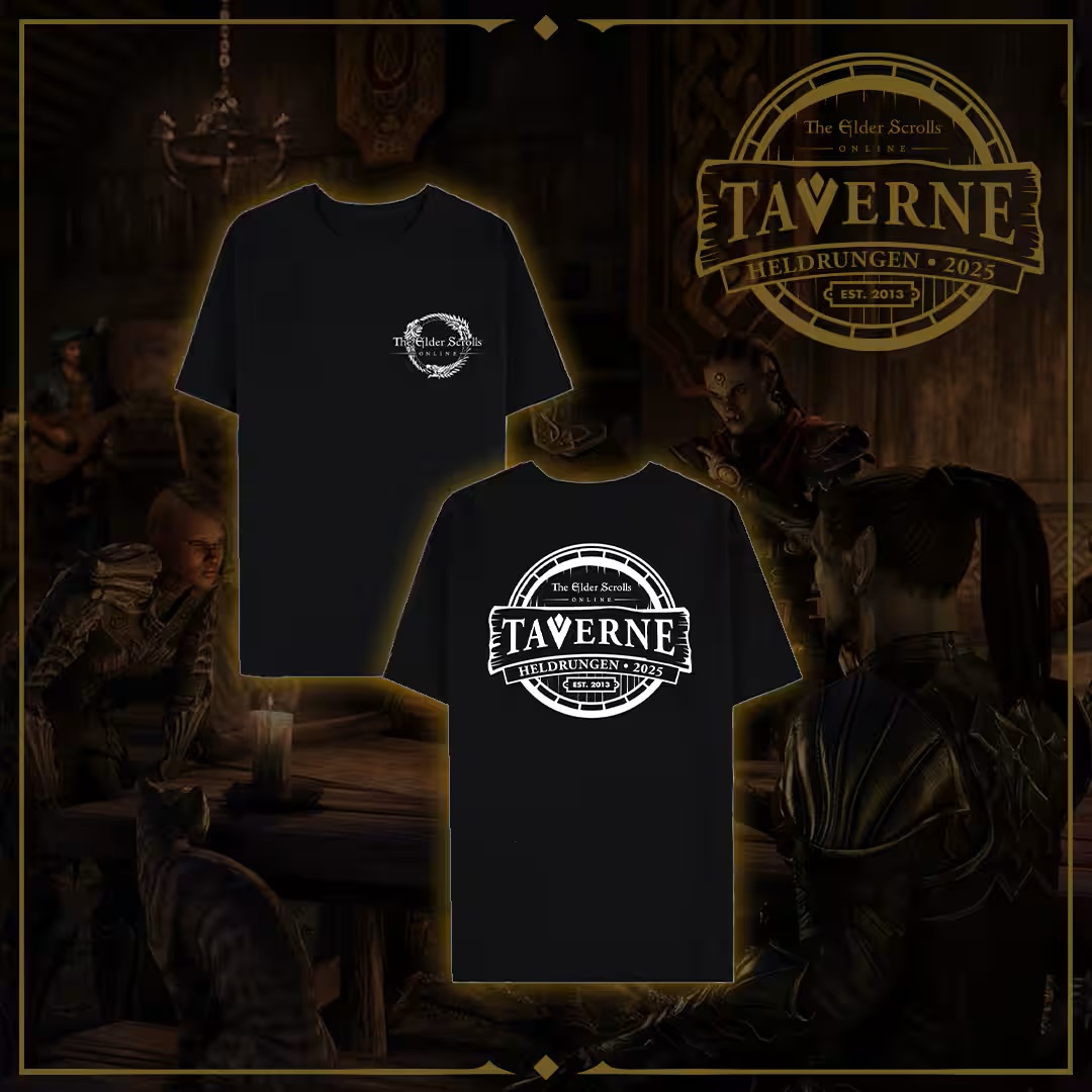 🚣‍♂️ Rudern geübt?
🏹 Schwert- und Bogenarm trainiert?
👕 Gut gekleidet ins Vergnügen? 

Mit dem T-Shirt zur ESO-Taverne 2025 könnt ihr zumindest den letzten Punkt schon abhaken. 
Aber heute ist der letzte Tag, um es vorzubestellen unter: beth.games/3HqqERc

#ESOTavern