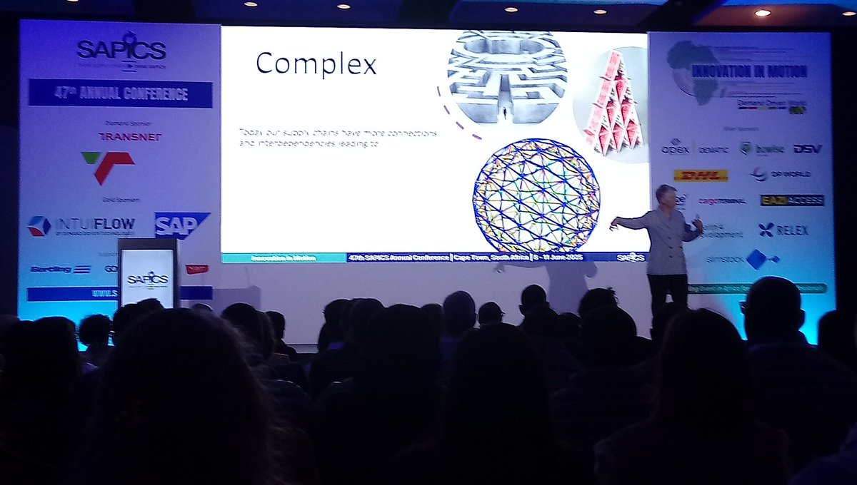 shabierja's tweet image. Surviving &amp;amp; thriving through supply chain chaos - Carol Ptak, Demand Driven Institute, United States Greater  Phoenix Area. @SAPICS01 #SAPICS2025 #InnovationInMotion #SupplyChainAfrica #CapeTownConference