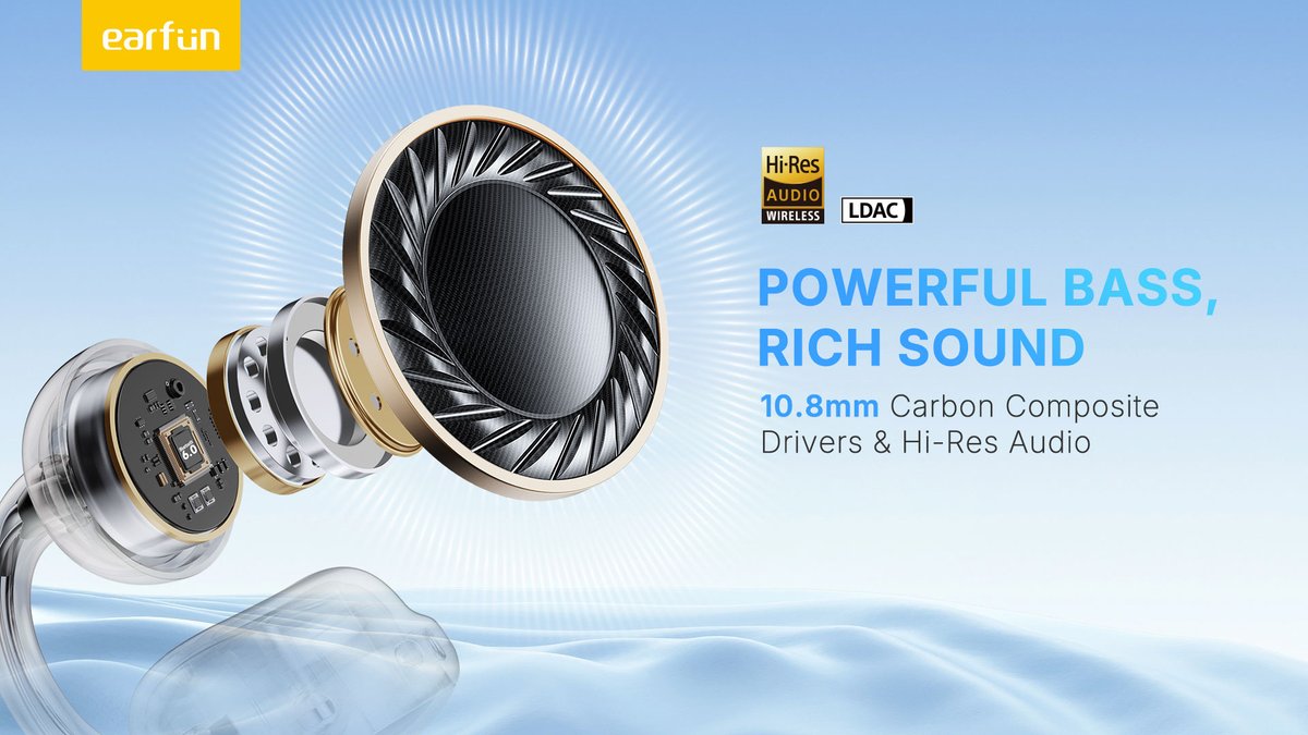 EarFun Official (@earfunaudio) on Twitter photo ๐ง Boom: 10.8mm carbon driver + BassSurgeโข tech
= Powerful bass. Rich detail. All in a pressure-free open-ear fit.
๐ฅ 30% OFF Early Bird deal โ b.link/tzs41sii
#EarFunClip #BassSurge #CarbonDriverSound #OpenEarRevolution #ClipOnAndGo ๐ง Boom: 10.8mm carbon driver + BassSurgeโข tech
= Powerful bass. Rich detail. All in a pressure-free open-ear fit.
๐ฅ 30% OFF Early Bird deal โ b.link/tzs41sii
#EarFunClip #BassSurge #CarbonDriverSound #OpenEarRevolution #ClipOnAndGo