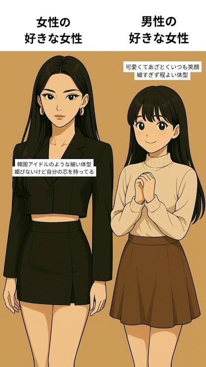 ちょうど昨日嫁とこの話してたからタイムリーで笑う

「男目線だと右が好みで左は嫌いって人が多いと思うよ。仮に体型が逆だったとしてもね。顔というか表情から醸し出される感じが無理。」
って話だけしてその理屈は説明しなかったから、今日のノートはいつもよりライブ感楽しめてよかった