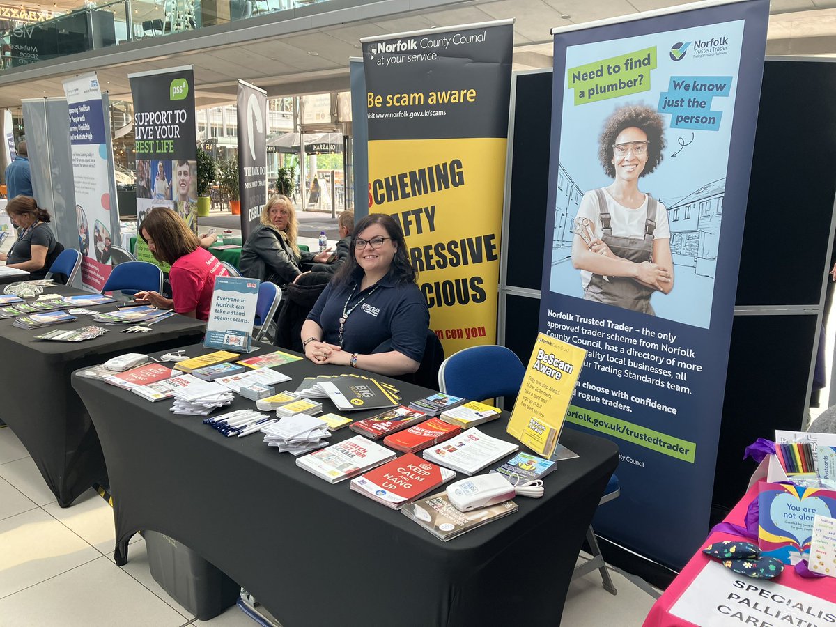 Norfolk County Council Trading Standards (@norfolkccts) on Twitter photo We’re all set up in <a href="/TheForumNorwich/">The Forum Norwich</a> for today’s Care for Carers event. We’ve got loads of info on how to stay #ScamAware We’re all set up in <a href="/TheForumNorwich/">The Forum Norwich</a> for today’s Care for Carers event. We’ve got loads of info on how to stay #ScamAware