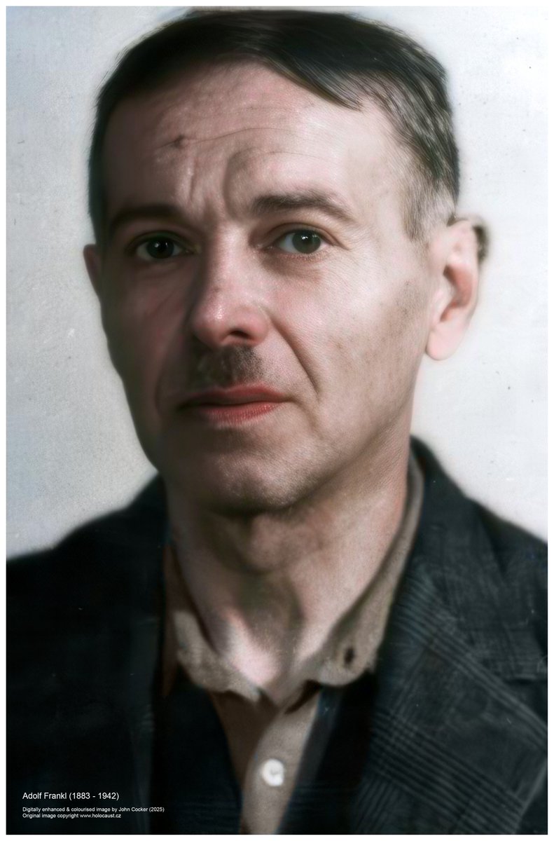 On this day in 1883, a Czech Jewish man was born. On the 16 Oct 1941, he was deported to the Łódź Ghetto where he perished on the 21 Mar 1943. Of the 100 transported that day, 973 perished. Her name was Adolf Frankl