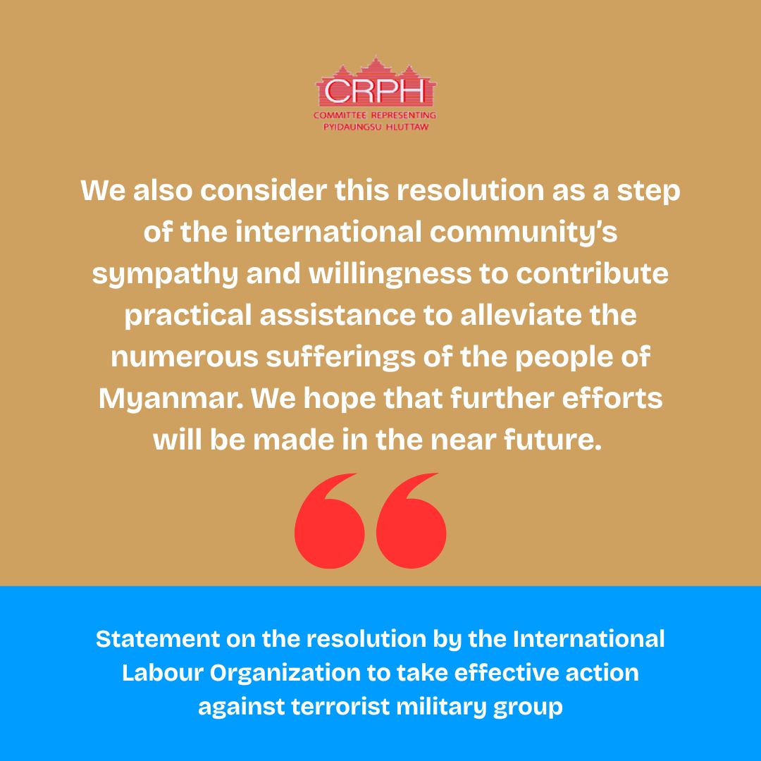 CrphMyanmar's tweet image. We reiterate our call on the international community to impose increased political and economic sanctions to end the illegal military rule and their violence and to enable the people of #Myanmar to enjoy democracy, freedom, and fundamental rights. ⬇️
crphmyanmar.org/publications/s…