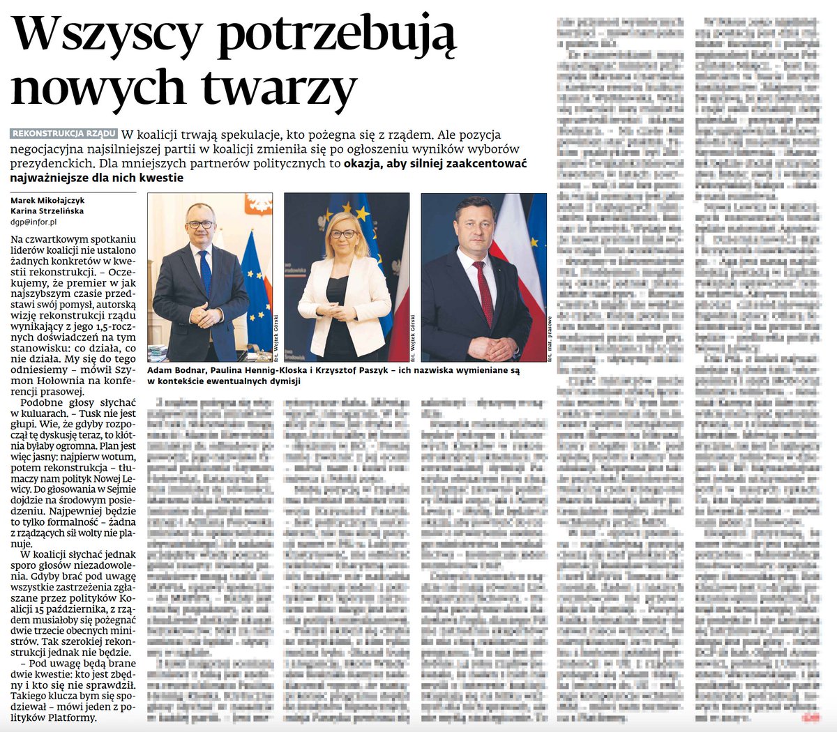 Marek Mikołajczyk (@mikolajczykm) on Twitter photo W dzisiejszym <a href="/DGPrawna/">Dziennik Gazeta Prawna</a> opisujemy przymiarki do rekonstrukcji. Czego oczekują koalicjanci, które nazwiska nie są najmocniejsze i kto może spać spokojnie. Polecamy się z <a href="/k_strzelinska/">Karina Strzelińska</a>. W dzisiejszym <a href="/DGPrawna/">Dziennik Gazeta Prawna</a> opisujemy przymiarki do rekonstrukcji. Czego oczekują koalicjanci, które nazwiska nie są najmocniejsze i kto może spać spokojnie. Polecamy się z <a href="/k_strzelinska/">Karina Strzelińska</a>.