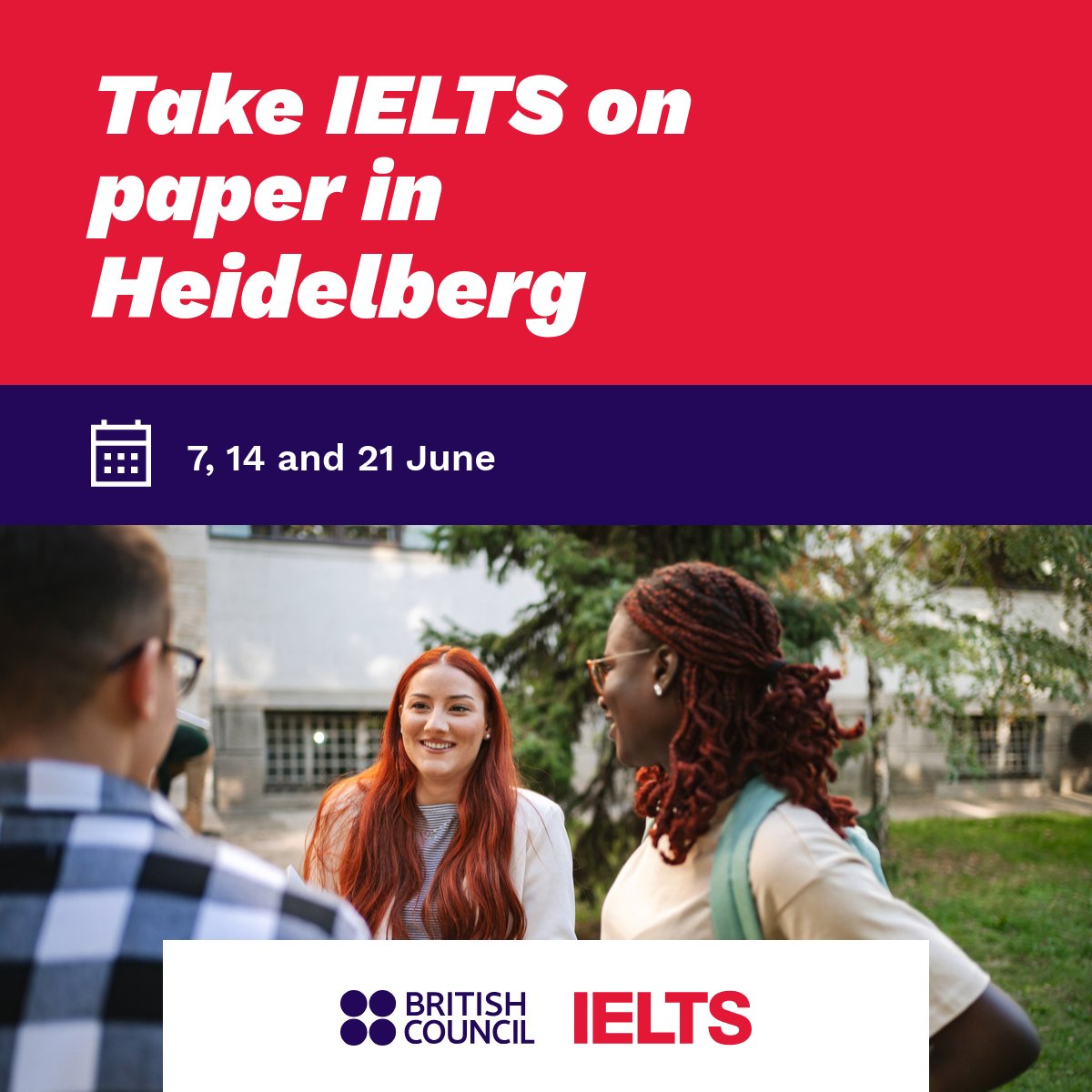 IELTS test sessions are available in Heidelberg throughout June. Book your seat now  ow.ly/GZaX50W38cT

#IELTSGermany #BritishCouncilIELTS
