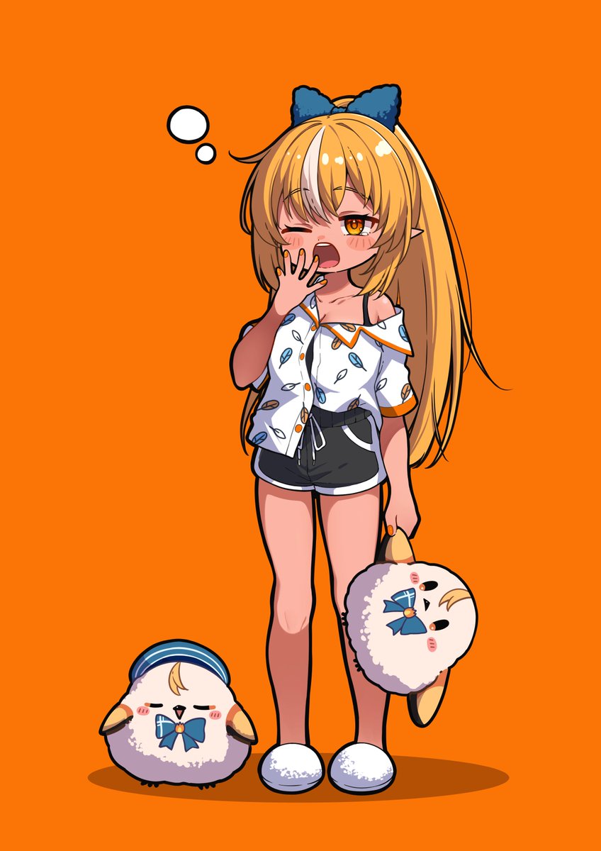 chameleon0613's tweet image. 寝起きなフレアちゃん💛
#しらぬえ