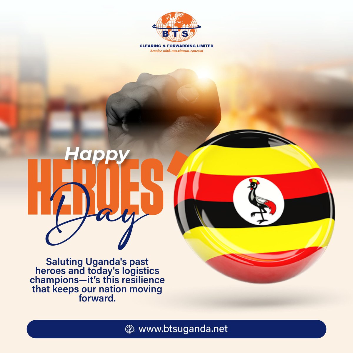 Happy Heroes Day. Saluting Uganda’s past heroes and today’s logistics champions. It is this resilience that keeps our nation forward. 
#BTSUganda
#HeroesDay25