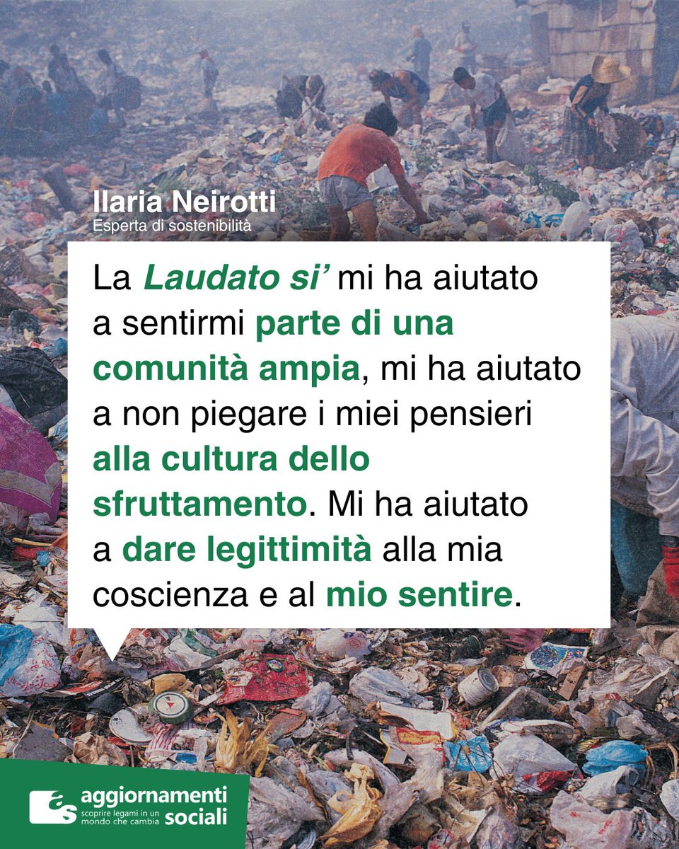 🌍"Senza natura l’umanità è perduta".

📌Per il decimo anniversario della #Laudatosi, Ilaria Neirotti, esperta di sostenibilità, ci racconta l'impatto dell'enciclica sulla sua vita: aggiornamentisociali.it/articoli/lauda…