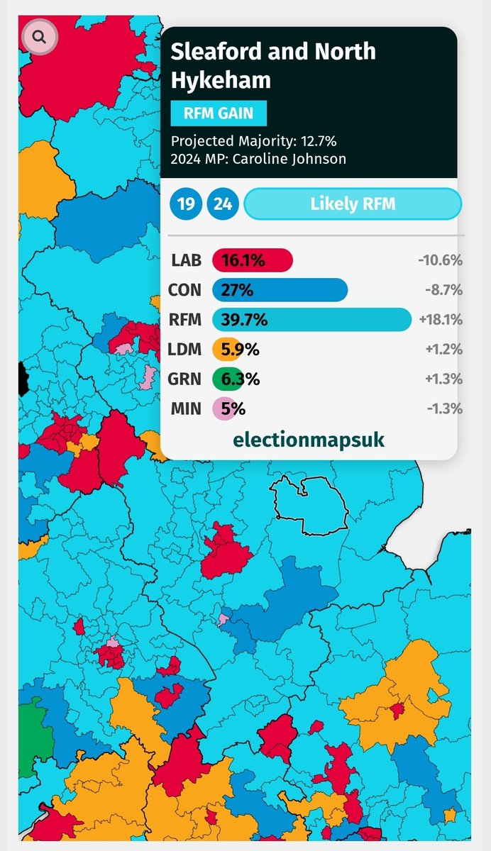 <a href="/reformparty_uk/">Reform UK</a> is now sitting on a projected 12.7% majority in Sleaford and North Hykeham.

All the hard work of the branch members and volunteers is paying dividends in a seat that has always voted Tory.