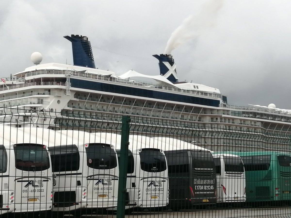 There she blows! #CelebrityEclipse of <a href="/CelebrityCruise/">Celebrity Cruises</a> spouting steam (?) before I guided 20 guests thru wind and rain for Experience North tours <a href="/ExpNorthDMC/">Experience North DMC, Travel & Tours</a>. See my details at: elsonshippinglines.com/home/guided-to…