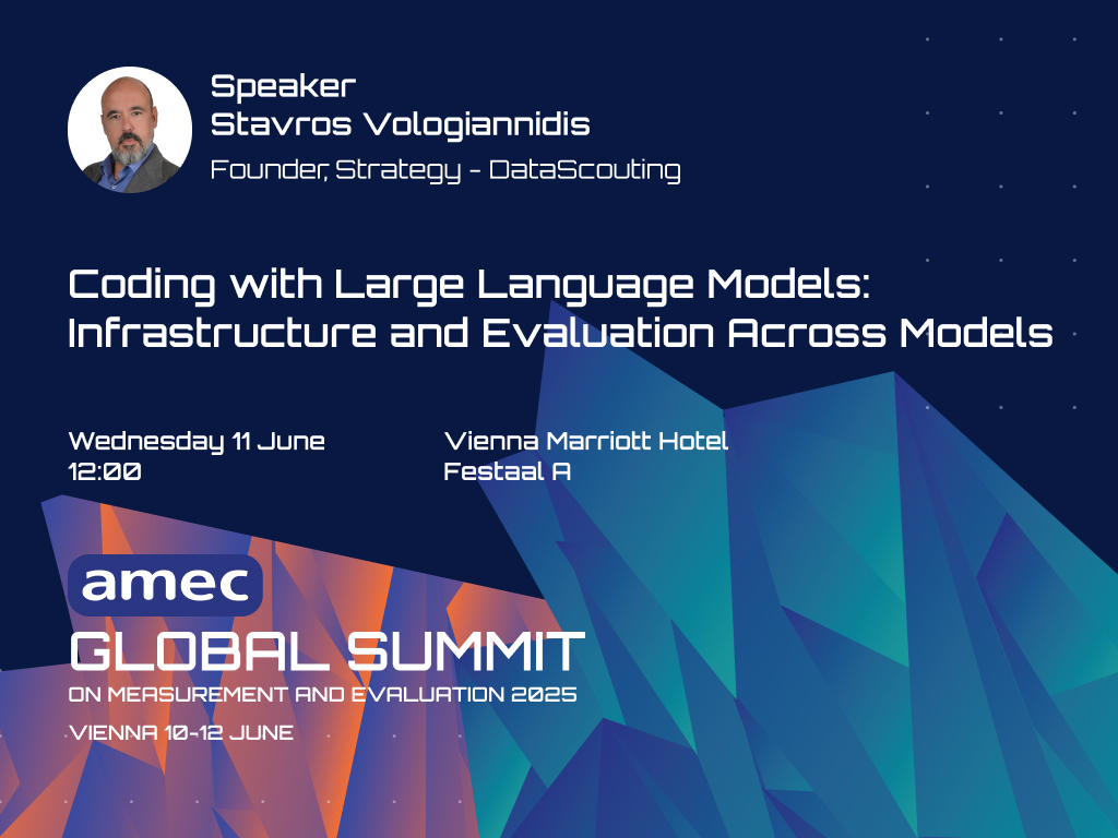 DataScouting's tweet image. We're proud to return as a Gold Sponsor of #amecsummit, Vienna 10-12 June. We will demonstrate how integrating #LLMs into our MediaScouting Core platform is transforming PR & #mediaintelligence workflows through smarter automation and deeper insights. Let's connect