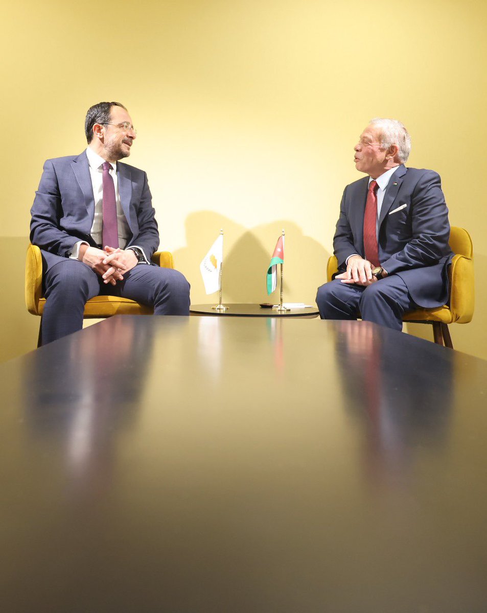 NikosChristodoulides (@christodulides) on Twitter photo Had a very fruitful meeting with His Majesty <a href="/KingAbdullahII/">عبدالله بن الحسين</a> 🇯🇴 on the margins of UNOC3. We discussed the upcoming 🇨🇾 Presidency of the Council of the EU, developments in our region, and ways to further strengthen our already close bilateral relations Had a very fruitful meeting with His Majesty <a href="/KingAbdullahII/">عبدالله بن الحسين</a> 🇯🇴 on the margins of UNOC3. We discussed the upcoming 🇨🇾 Presidency of the Council of the EU, developments in our region, and ways to further strengthen our already close bilateral relations