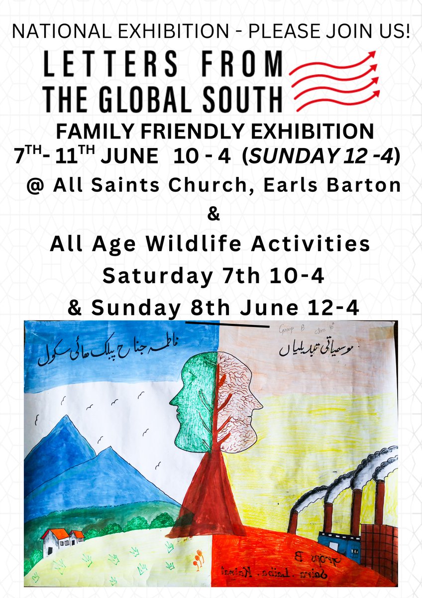 🌍 'Letters from the Global South' exhibition is on tour!

⛪️ All Saints Church 
📍 Earls Barton, Northamptonshire, NN6 0JG
🗓️ 7 - 11 June

📰 northantstelegraph.co.uk/arts-and-cultu…
