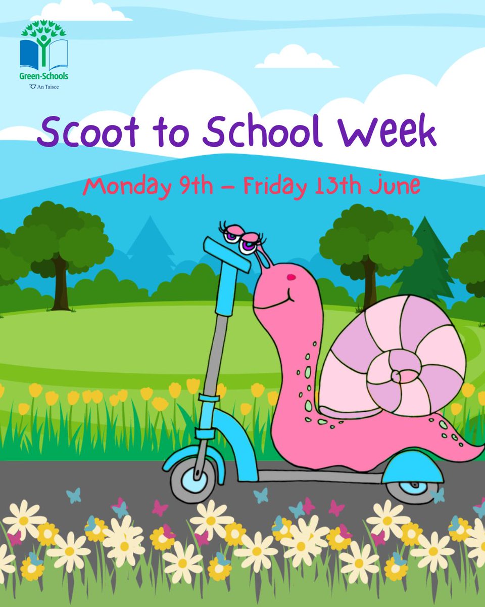 Happy #Scoot2SchoolWeek! 🐌 🛴 🌸

This week is a celebration of scooting as a fun and sustainable way to travel! We are asking schools to choose ONE day that week to hold a Scoot TO School Day (SOW) or a Scoot AT School Day (SAS).

Don't forget to send in your scooting numbers