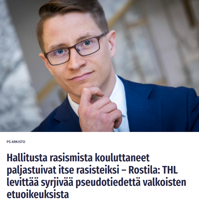 Orpon rasistikohu 3.
Hallituksen rasistikoulutuksen anti, persut syyttää kouluttajia rasisteiksi. Orpo ottaanee kantaa tapansa mukaan "nyt en ymmärrä".