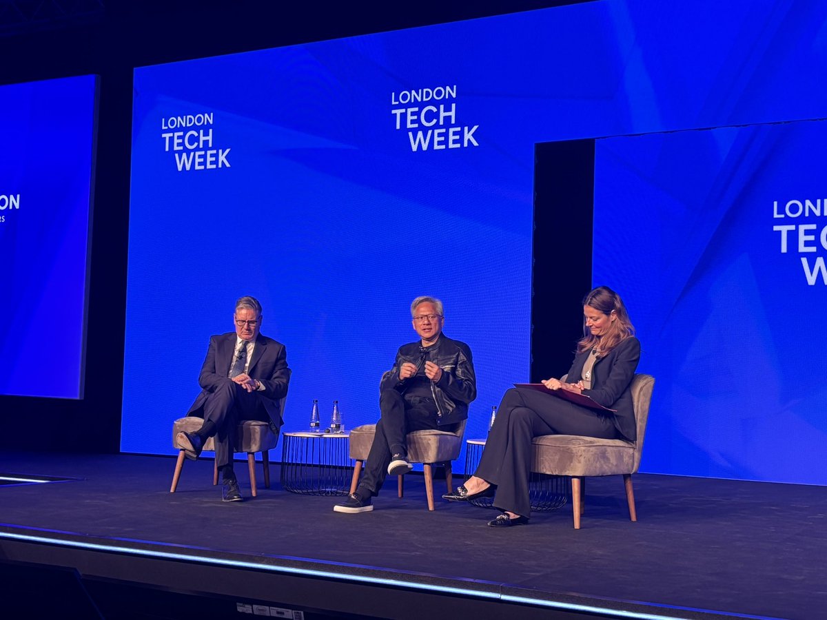 Russ Shaw CBE (@russshaw1) on Twitter photo ‘The AI talent in the UK is some of the best in the world’ - Jensen Huang <a href="/nvidia/">NVIDIA</a> at <a href="/LDNTechWeek/">London Tech Week</a> with <a href="/Keir_Starmer/">Keir Starmer</a> <a href="/10DowningStreet/">UK Prime Minister</a> with Poppy Gustafsson - <a href="/GlobalTechAdv/">Global Tech Advocates</a> <a href="/TechLondonAdv/">Tech London Advocates</a> <a href="/peterkyle/">Peter Kyle</a> <a href="/SciTechgovuk/">Department for Science, Innovation and Technology</a> #WheresRuss 2 ‘The AI talent in the UK is some of the best in the world’ - Jensen Huang <a href="/nvidia/">NVIDIA</a> at <a href="/LDNTechWeek/">London Tech Week</a> with <a href="/Keir_Starmer/">Keir Starmer</a> <a href="/10DowningStreet/">UK Prime Minister</a> with Poppy Gustafsson - <a href="/GlobalTechAdv/">Global Tech Advocates</a> <a href="/TechLondonAdv/">Tech London Advocates</a> <a href="/peterkyle/">Peter Kyle</a> <a href="/SciTechgovuk/">Department for Science, Innovation and Technology</a> #WheresRuss 2