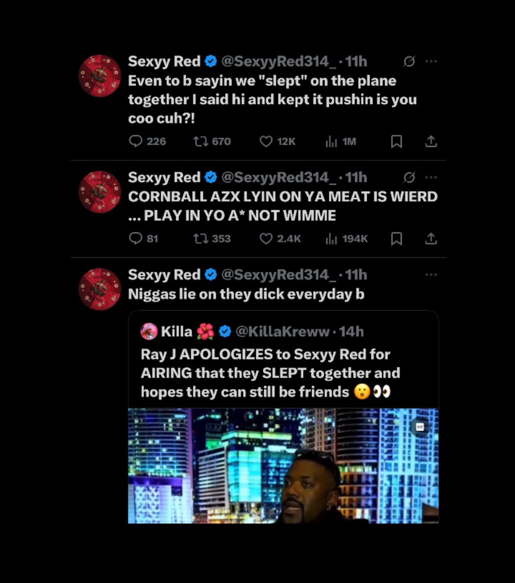 #Sexyyred responds to #RayJ claims to had slept with her 🏎️💨⏰🏁 #explorepage <a href="/SexyyRed314_/">Sexyy Red</a>