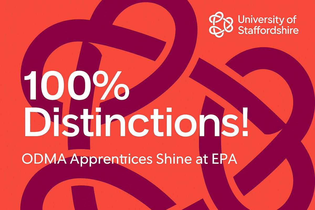 💥 15 learners. 15 distinctions.
Our entire ODMA apprentice cohort just smashed their EPA! Thanks to teaching staff for delivering excellence every step of the way.
📍Another win for our ILM Centre of Excellence.
🔗Apprenticeship courses - University of Staffordshire